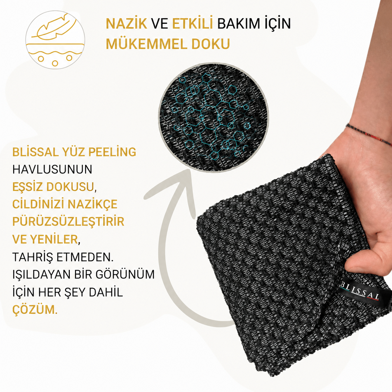 PEELİNG ETKİLİ YÜZ HAVLUSU